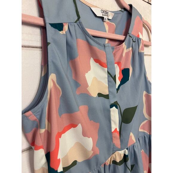 Crosby by Mollie Burch XS Sleeveless Top Blue Floral - Picture 2 of 7